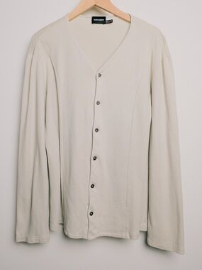 Giorgio Armani Cream Button-Front V-Neck Cardigan